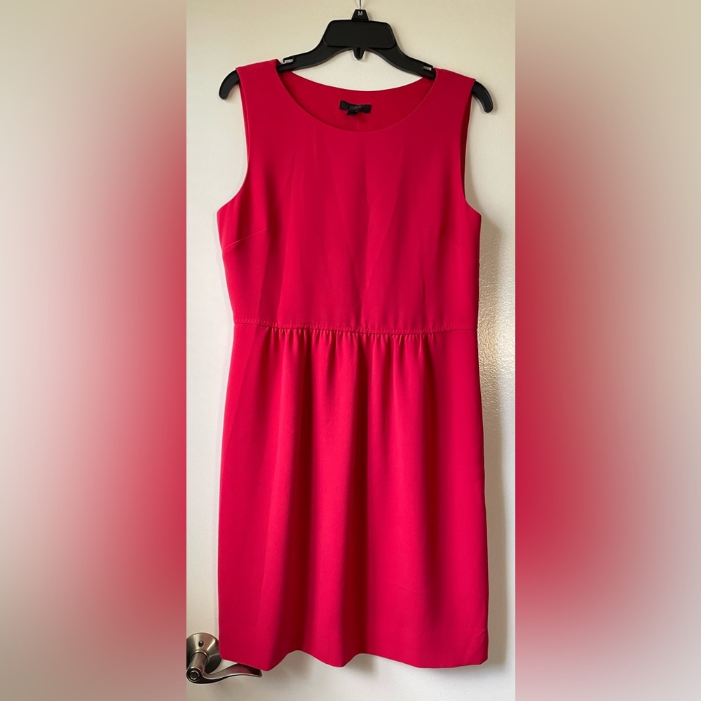 J. Crew Sleeveless Hot Pink Fit-and-Flare Dress
